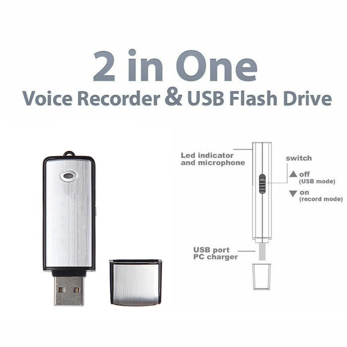 Voice Activated Digital USB Spy Hidden Voice Recorder